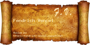 Fendrich Vencel névjegykártya